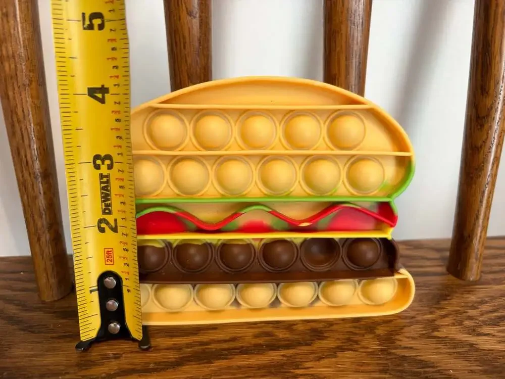 Hamburger Fast Food Silicone Push Pop Bubble Fidget Sensory Toy